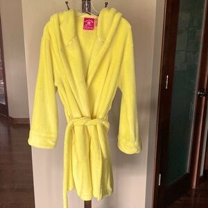 La Senza yellow plush bath robe, size L/XL